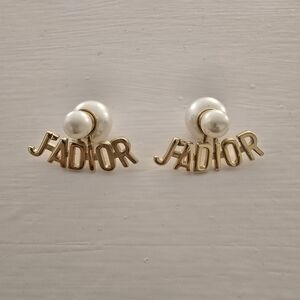 J'ADIOR Gold and Pearl Statement Earrings